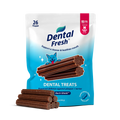 Dental Fresh dog treats for medium dogs, peanut butter flavor, supports cleaner teeth and fresher breath