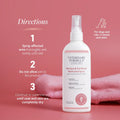 Veterinary Formula Hot Spot & Itch Relief Medicated Spray for dogs and cats, shown with usage directions on pink background