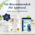 Vet-recommended pet care products: ear therapy wipes, ear drops, and gut health supplements for dogs and cats