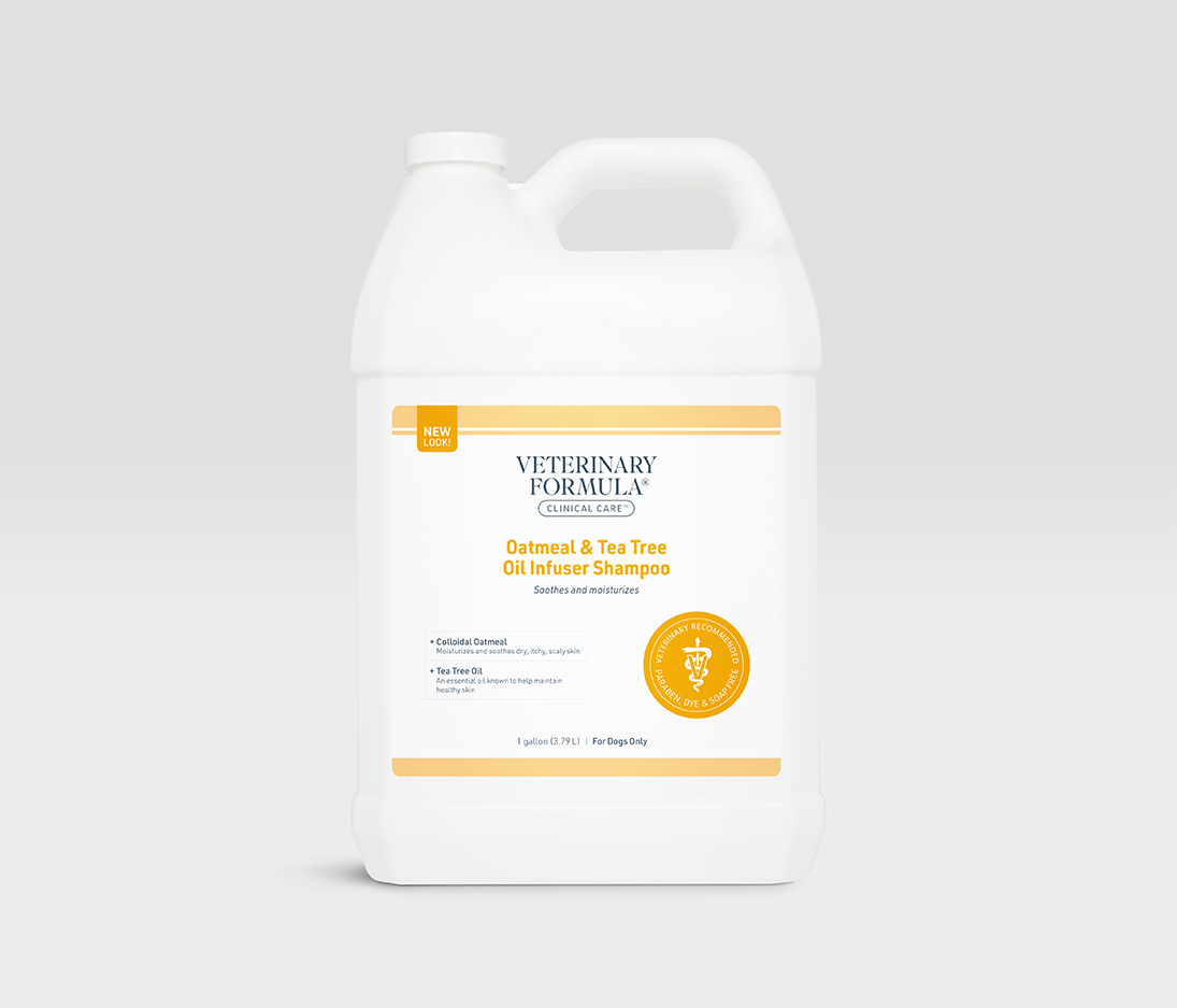 Oatmeal Tea Tree Oil Infuser Shampoo For Dogs Supports Flaky and Oily Skin VETERINARY FORMULA LLC